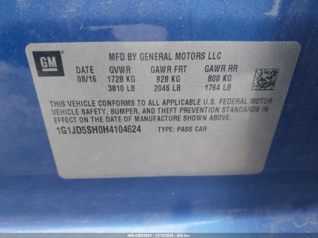 Chevrolet Sonic Lt Auto Image 7